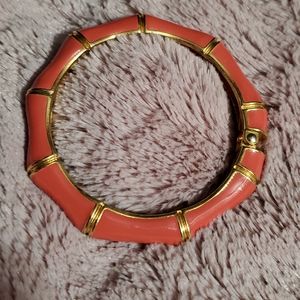 Pink and gold tone enamel Joan Rivers Bangle